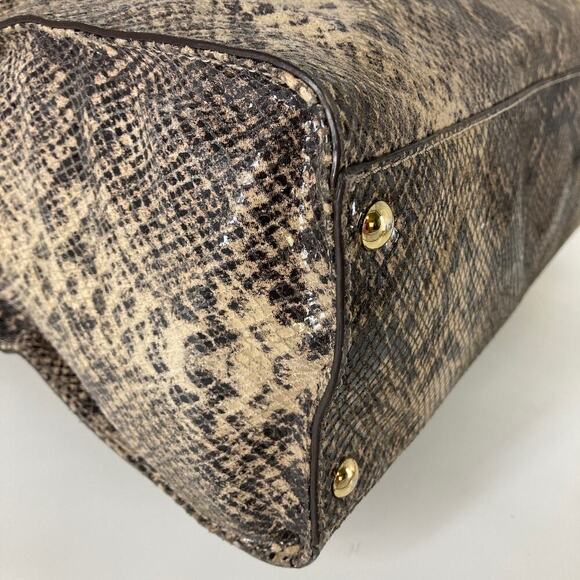 Michael Kors, large tan and black animal print shoulder bag - Picture 6 of 14